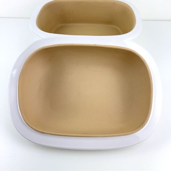 Pampered Chef White 3.1 Qt Deep Covered Baking Stoneware Roaster Casserole Dish - Picture 6 of 10